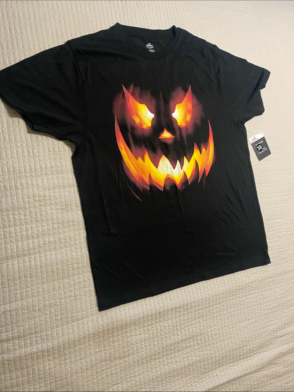 Unisex Halloween Flame Jack-O'-Lantern Graphic Tee
